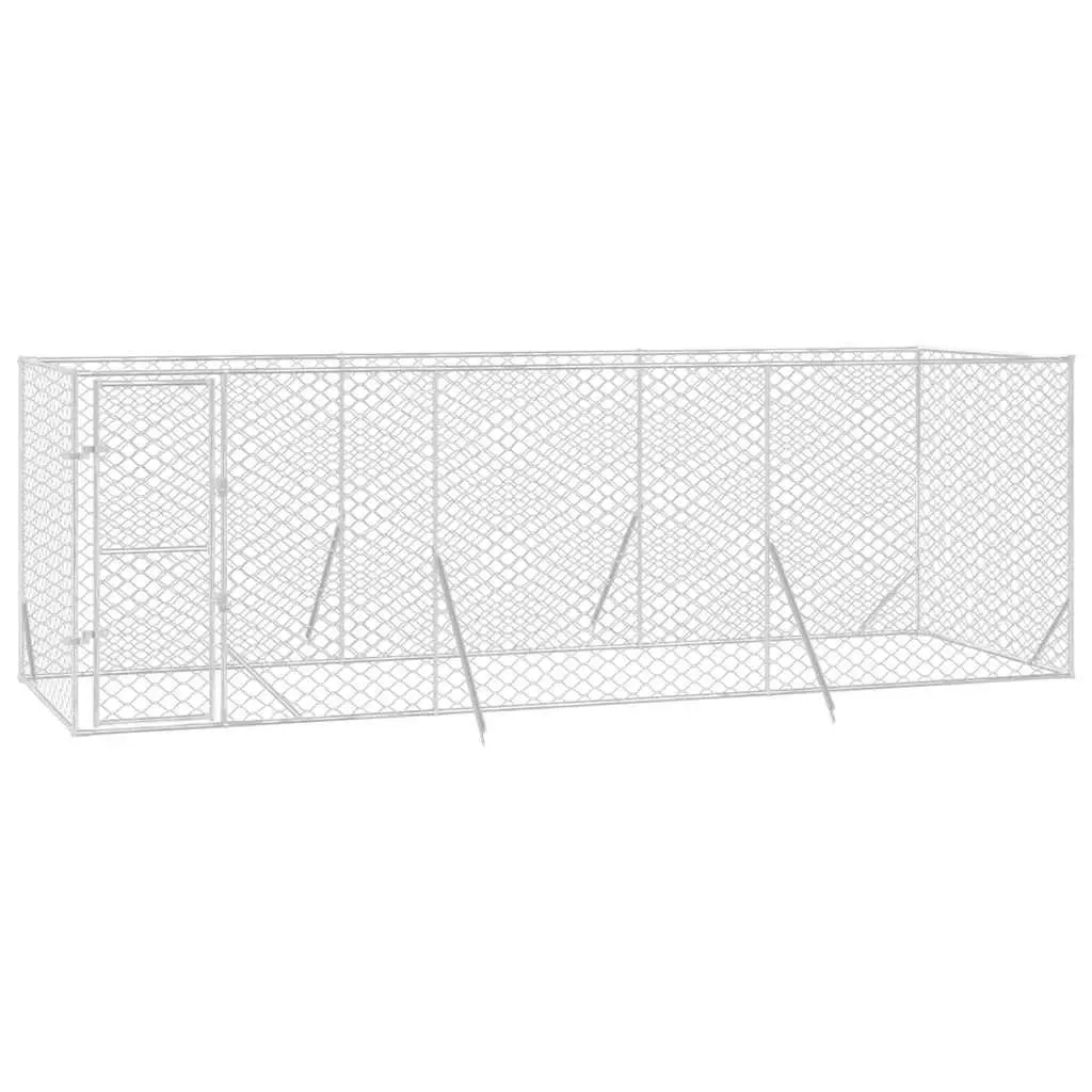 Dog Kennel Silver 6x2x2m Galvanised Steel Cage Enclosure Run Lockable