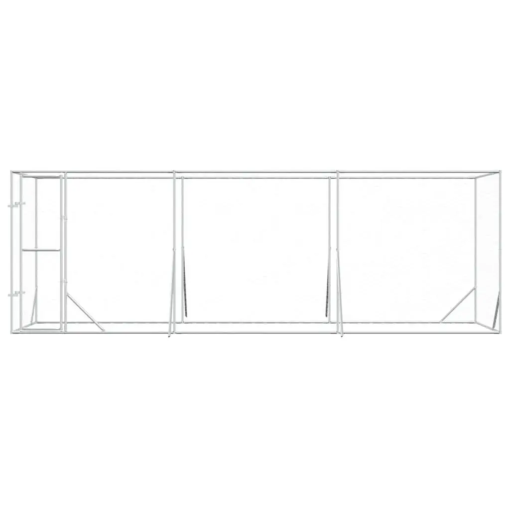 Dog Kennel Silver 6x2x2m Galvanised Steel Cage Enclosure Run Lockable