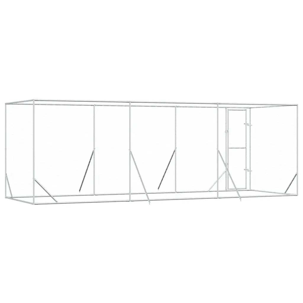 Dog Kennel Silver 6x2x2m Galvanised Steel Cage Enclosure Run Lockable