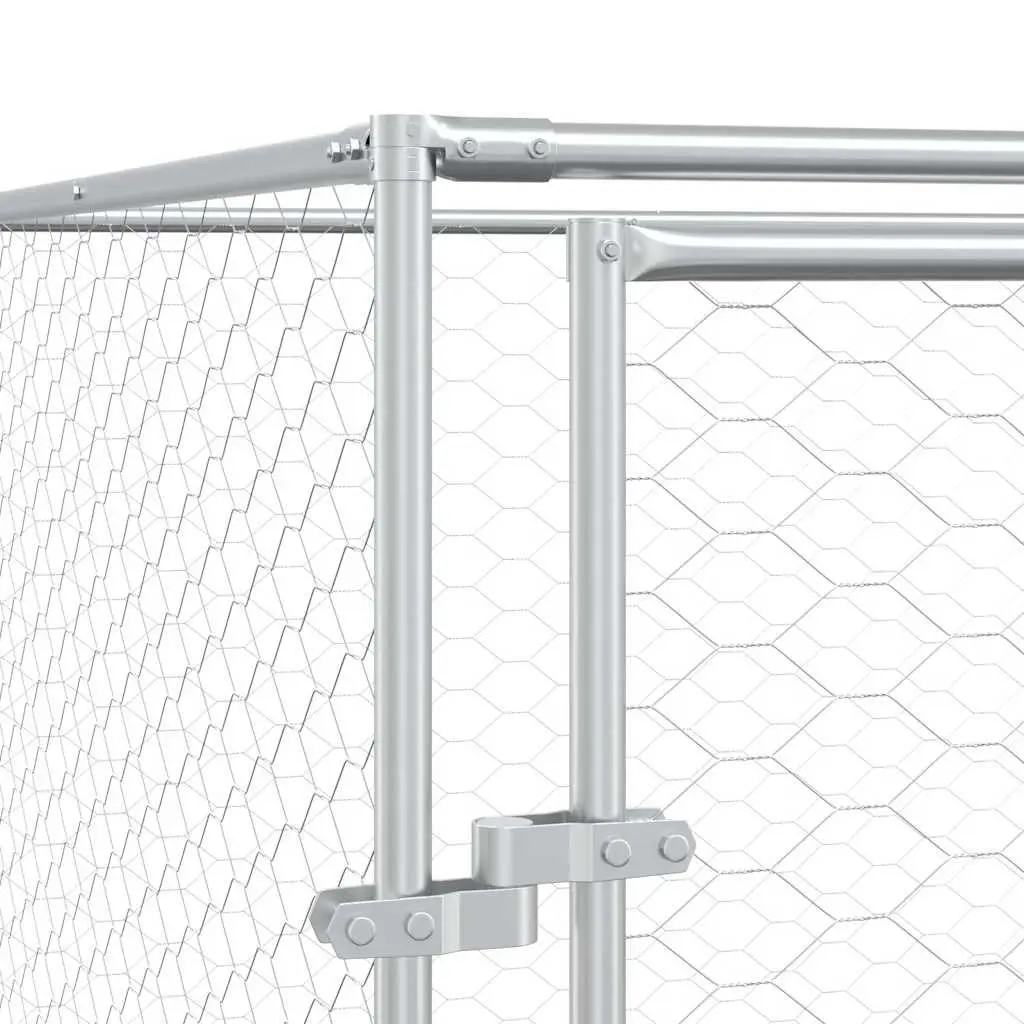 Dog Kennel Silver 6x2x2m Galvanised Steel Cage Enclosure Run Lockable