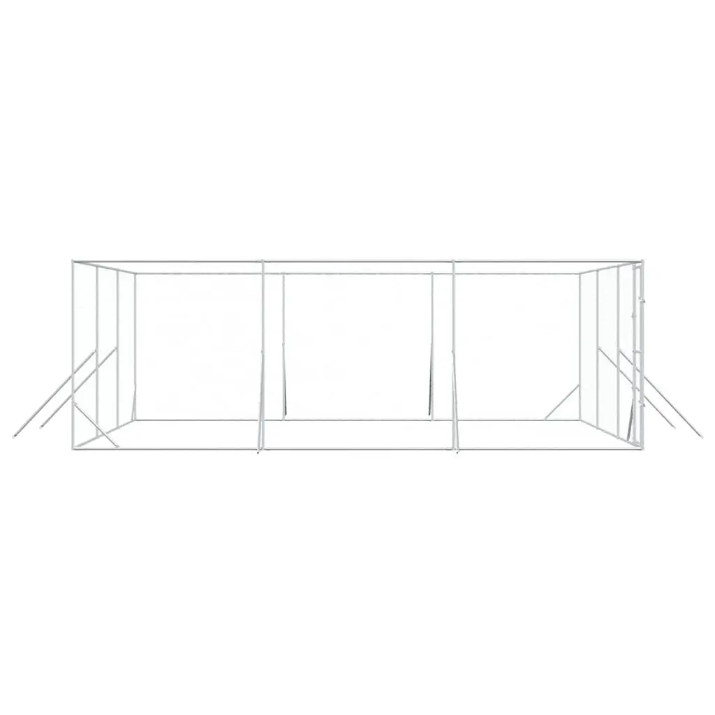 Dog Kennel Run Enclosure Silver 6x6x2 m Galvanised Steel Cage