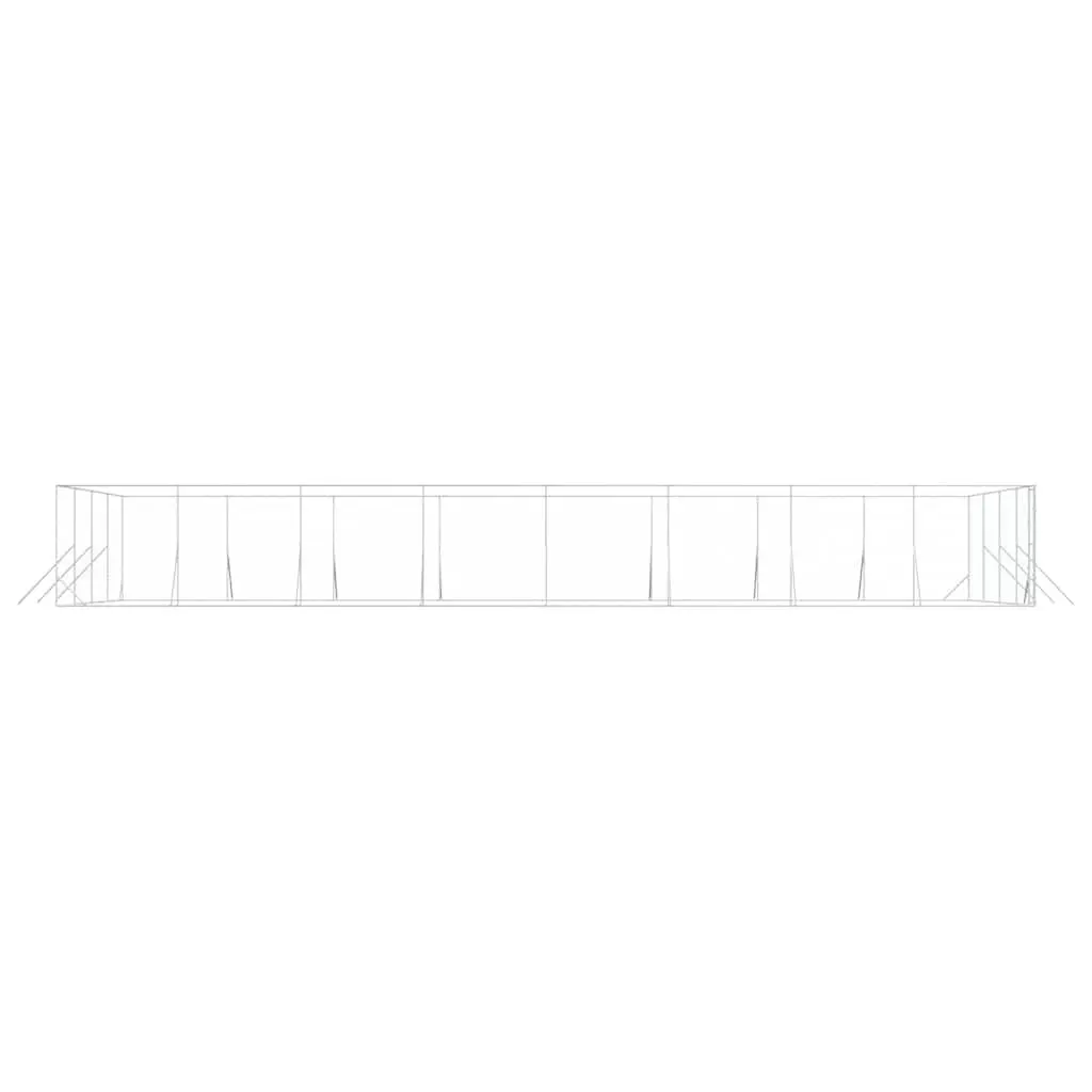 Dog Kennel Silver 8x16x2 m Galvanised Steel Enclosure Lockable Door