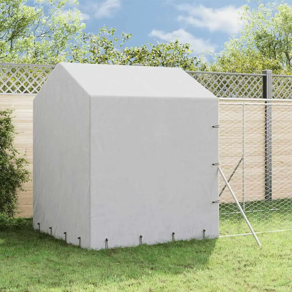 Outdoor Dog Kennel Silver 2x6x2.5m Galvanised Steel Cage Run Enclosure with Roof