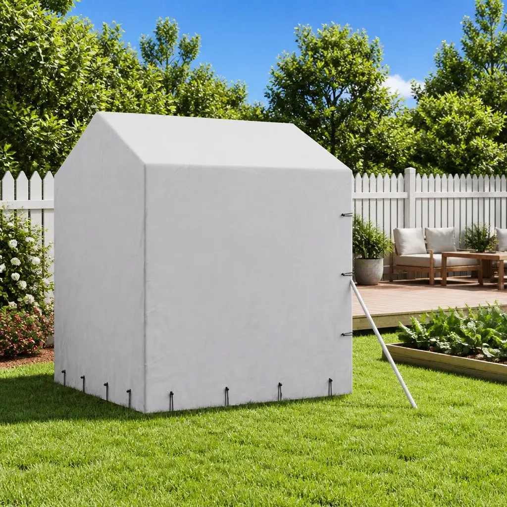 Outdoor Dog Kennel Silver Large Sturdy Galvanised Steel Weather Resistant Roof