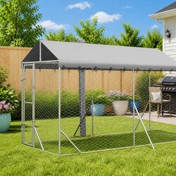 Outdoor Dog Kennel with Roof for Safe Pet Enjoyment