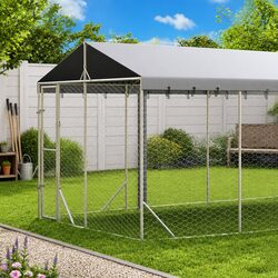 Outdoor Dog Kennel 3x4.5x2.5m with Roof