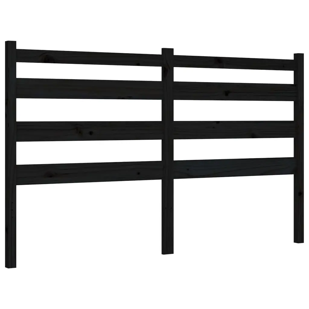 Solid Wood Pine Bed Frame Black 150x200 cm Wooden Bedroom Furniture Bedstead