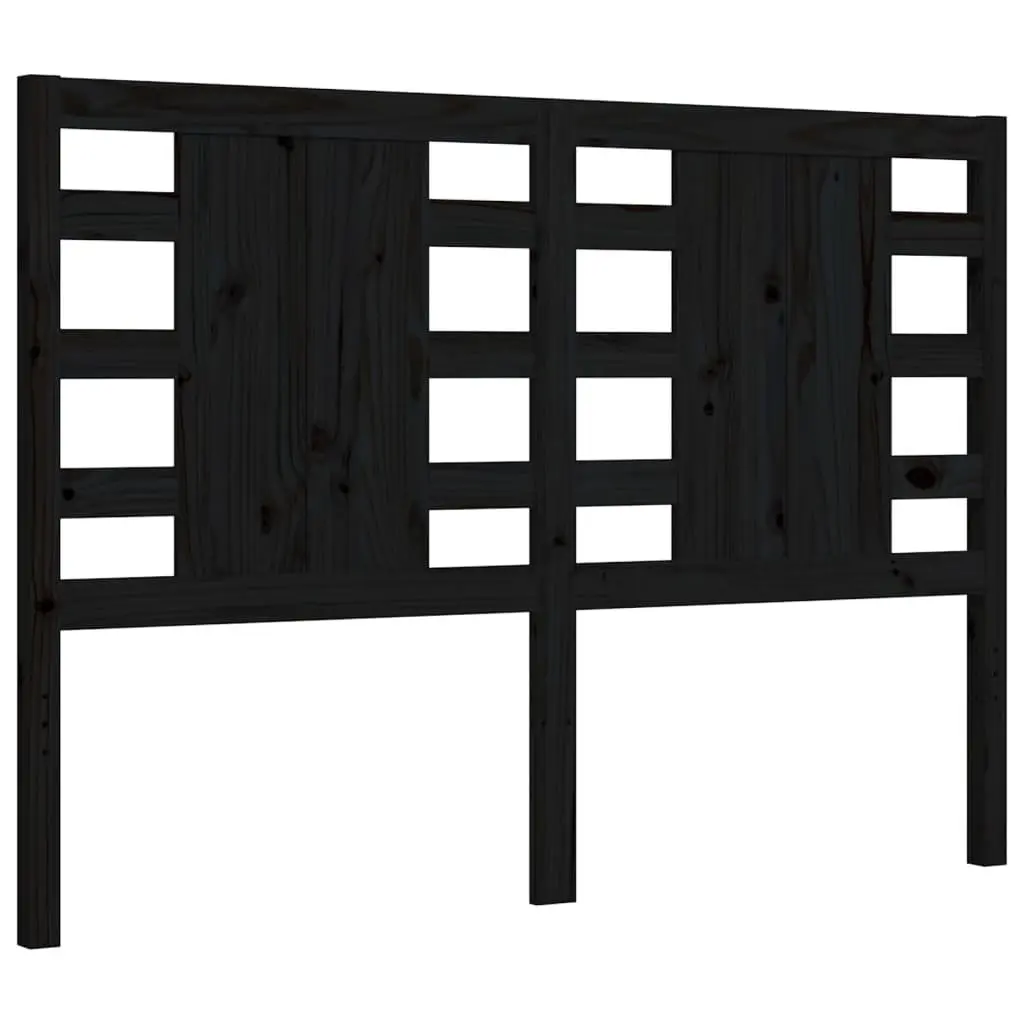 Solid Pine Wood Bed Frame Black 135x190 cm Wooden Bedroom Furniture Sleep