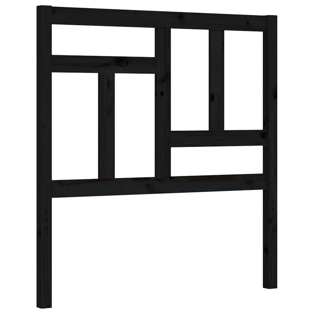 Solid Wood Bed Frame Black 90x190 cm Sturdy Pine Construction with Plywood Slats