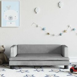Light Grey Velvet Kids Sofa: Comfort Redefined