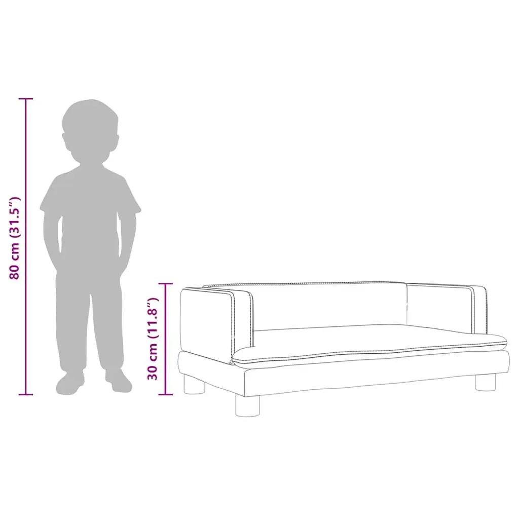 Kids Sofa Grey Velvet 80x45x30cm Padded Children's Couch