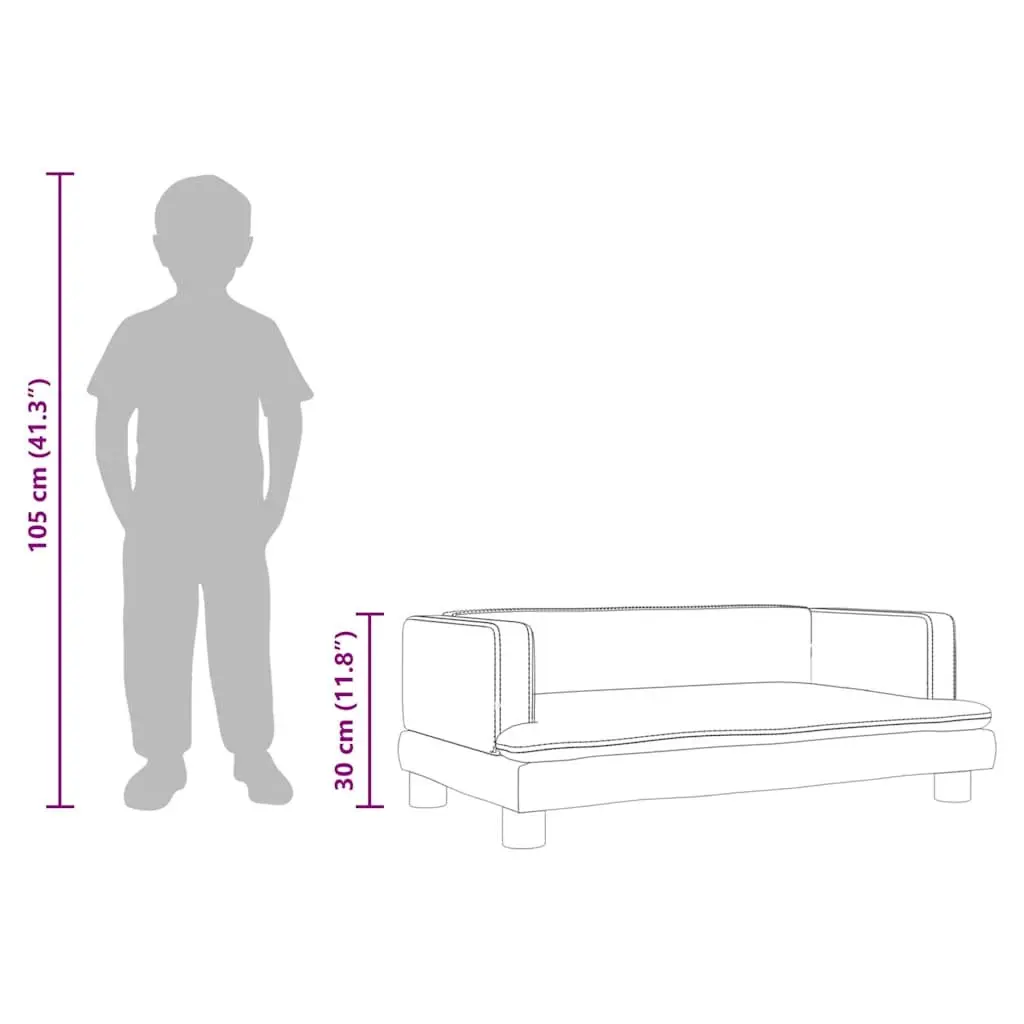 Kids Sofa Black Velvet Small Padded Furniture