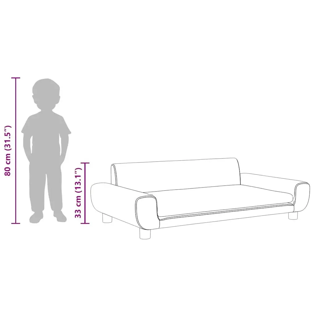 Kids Sofa Grey Velvet Padded Children's Couch Furniture Toddler Relaxation