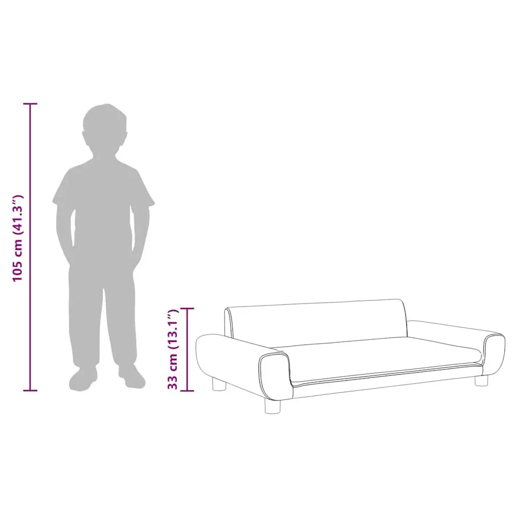 Kids Sofa Grey Velvet Padded Children's Couch Furniture Toddler Relaxation