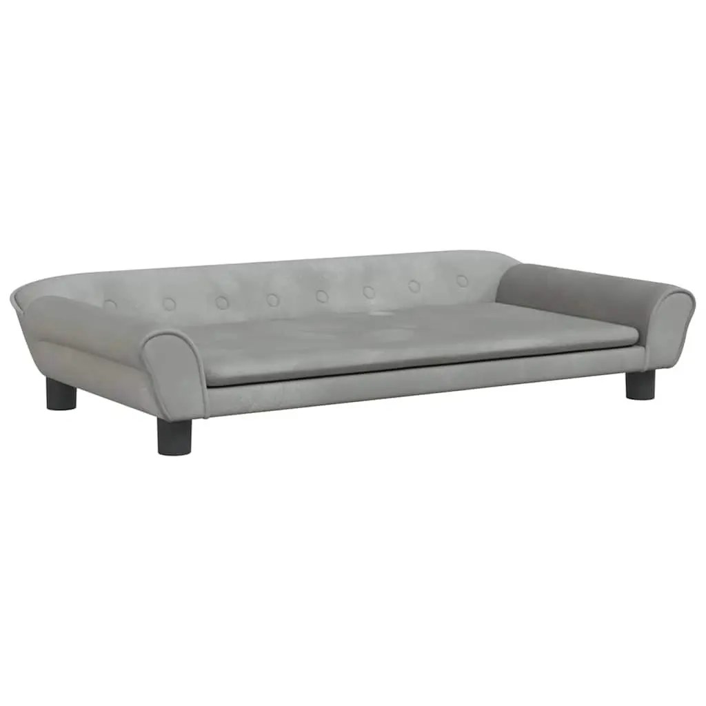 Kids Sofa Grey Velvet Padded Children's Couch