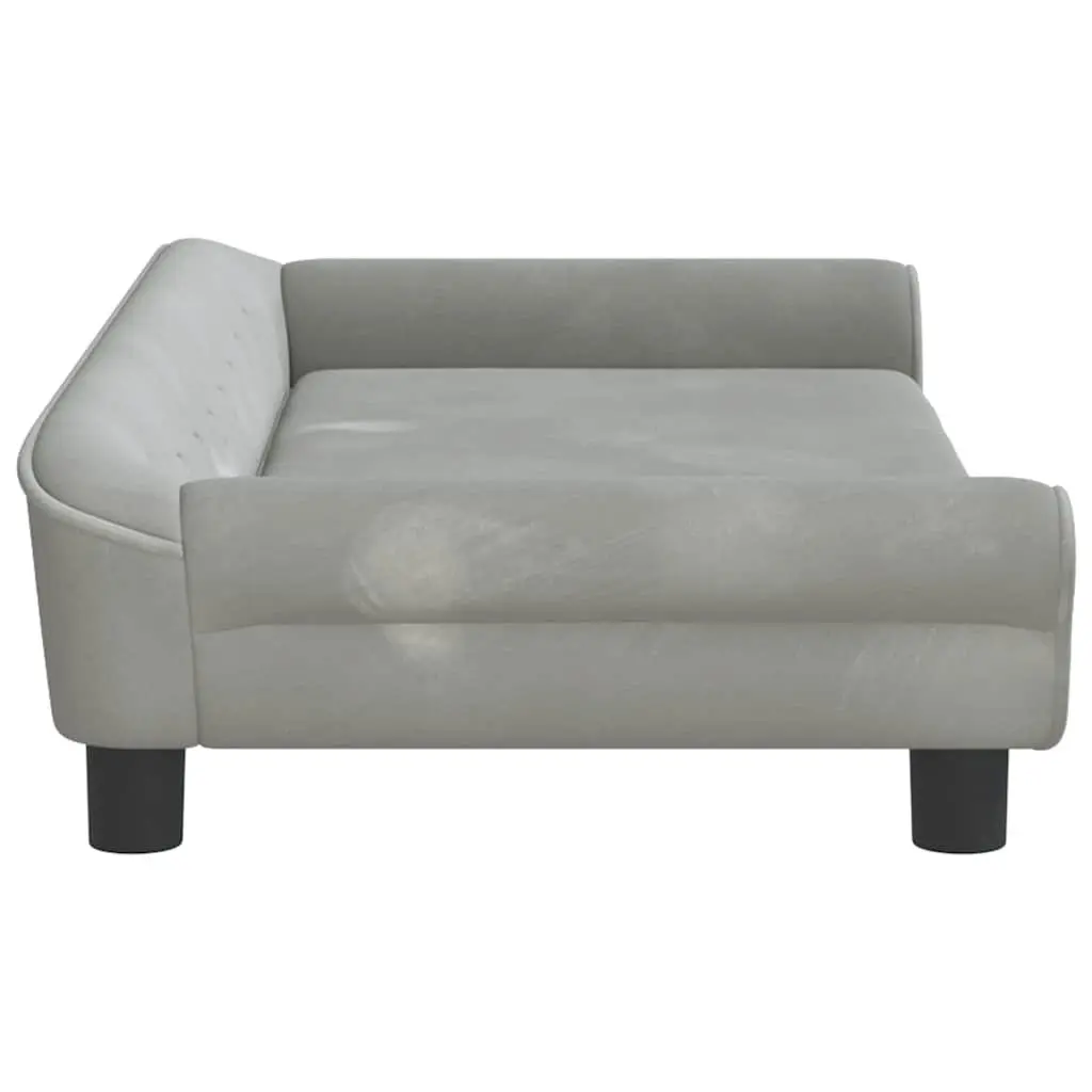 Kids Sofa Grey Velvet Padded Children's Couch