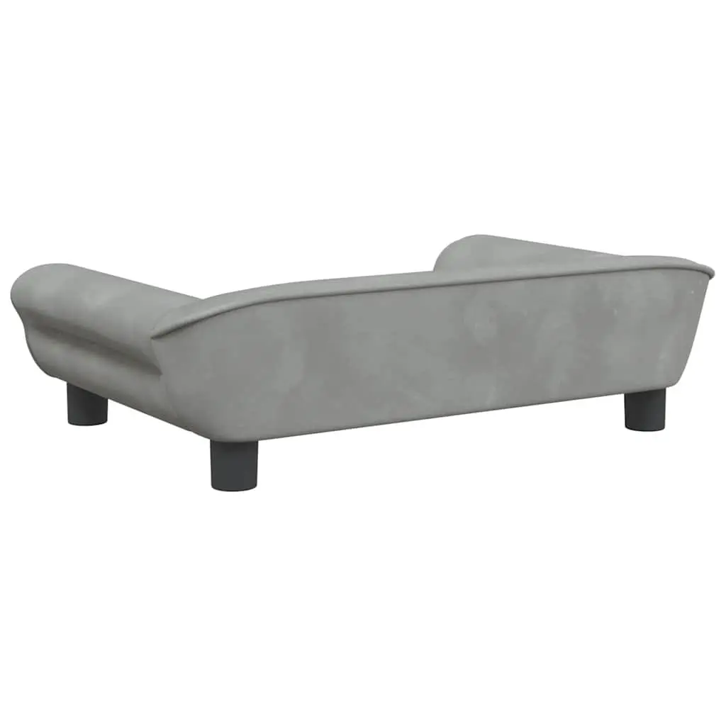 Kids Sofa Light Grey Velvet Padded Children's Couch