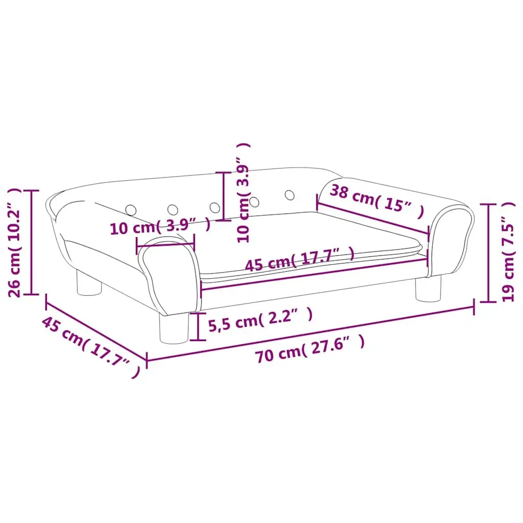 Kids Sofa Light Grey Velvet Padded Children's Couch