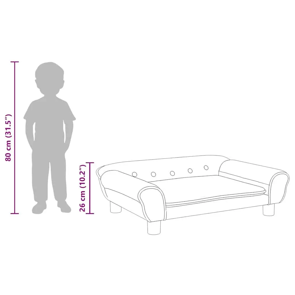 Kids Sofa Light Grey Velvet Padded Children's Couch
