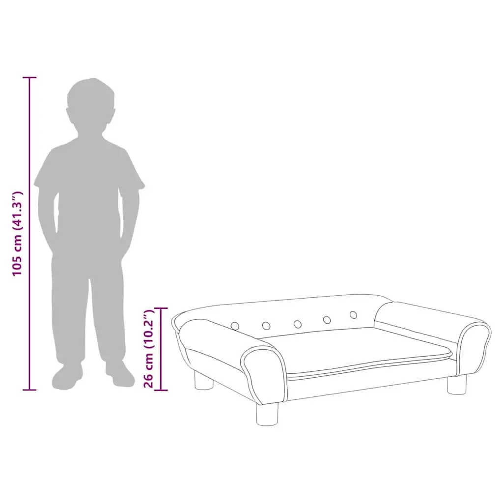 Kids Sofa Light Grey Velvet Padded Children's Couch