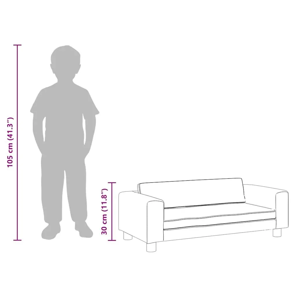 Kids Sofa with Footstool Grey Padded Children's Couch Relaxing Furniture