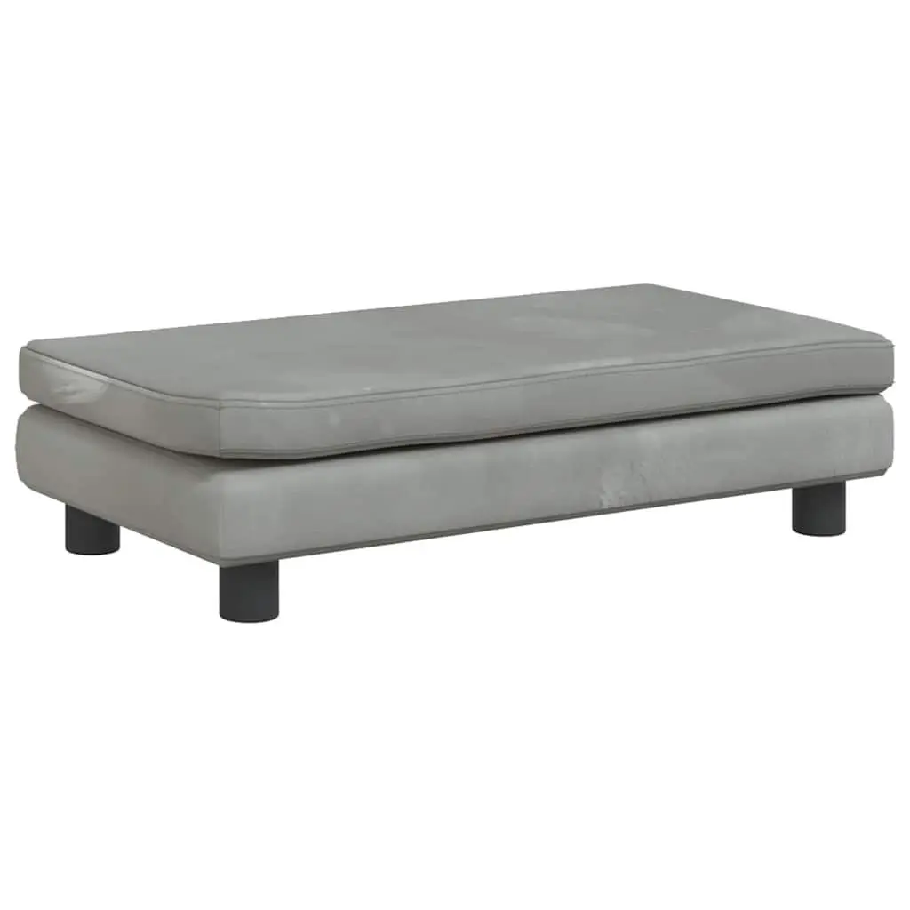 Kids Sofa with Footstool Grey Padded Children's Couch Relaxing Furniture