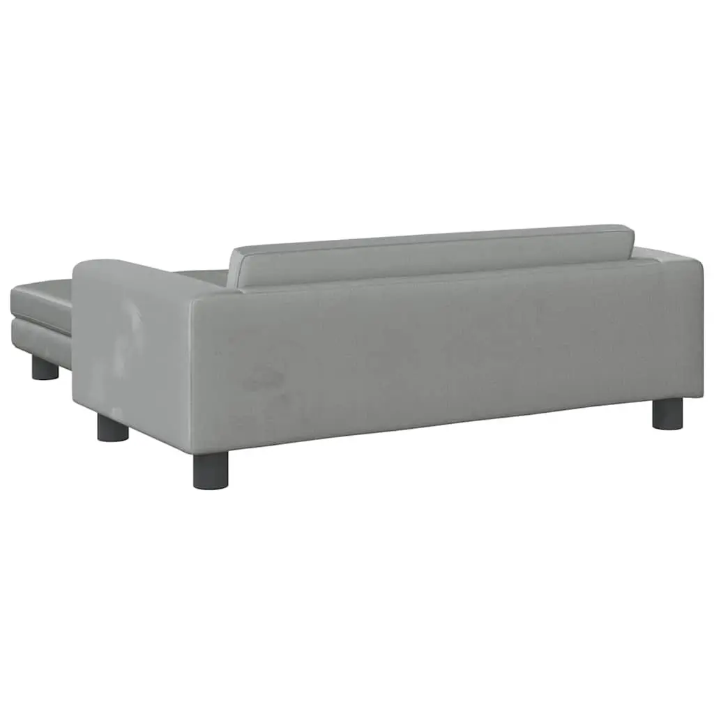 Kids Sofa with Footstool Grey Padded Children's Couch Relaxing Furniture