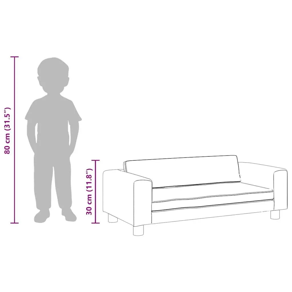 Kids Sofa with Footstool Grey Padded Children's Couch Relaxing Furniture