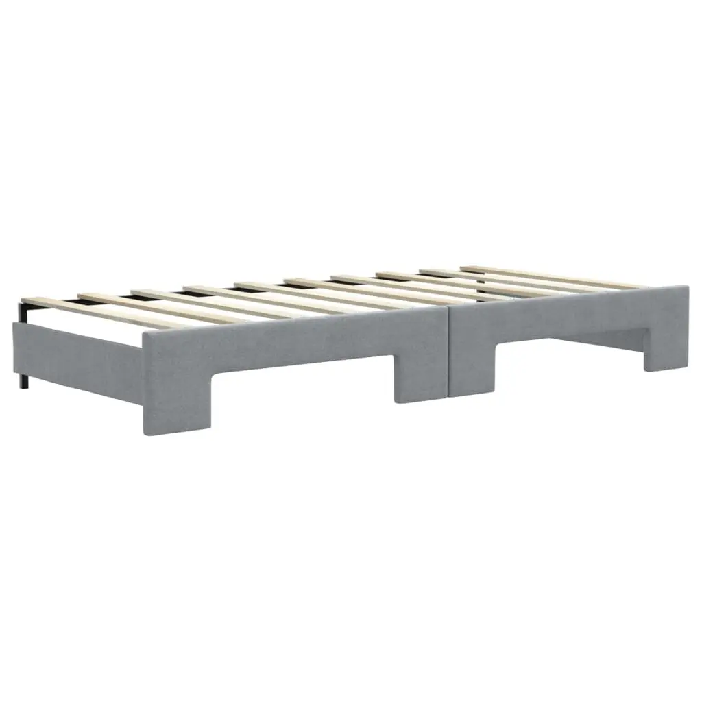 Daybed with Trundle Sofa Bed Grey 90x190 cm 2-in-1 Guest Bedroom Furniture Frame