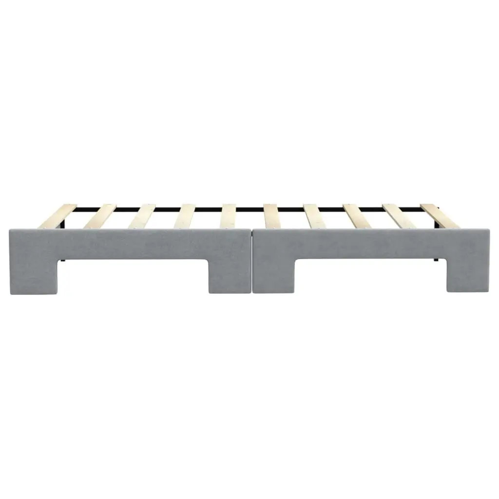 Daybed with Trundle Sofa Bed Grey 90x190 cm 2-in-1 Guest Bedroom Furniture Frame
