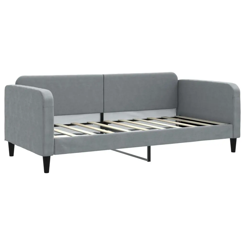 Daybed Grey 90 x 190 cm with Pull-out Trundle Sofa Bed for Living Room Bedroom