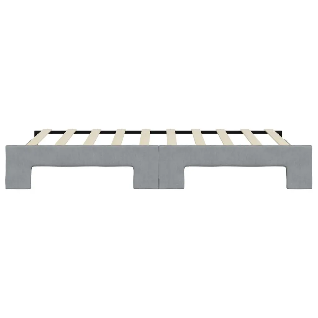 Daybed Grey 90 x 190 cm with Pull-out Trundle Sofa Bed for Living Room Bedroom