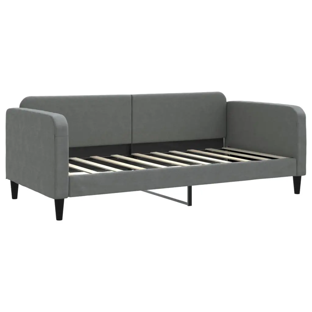 Daybed Grey 90 x 190 cm with Trundle and Storage Drawers