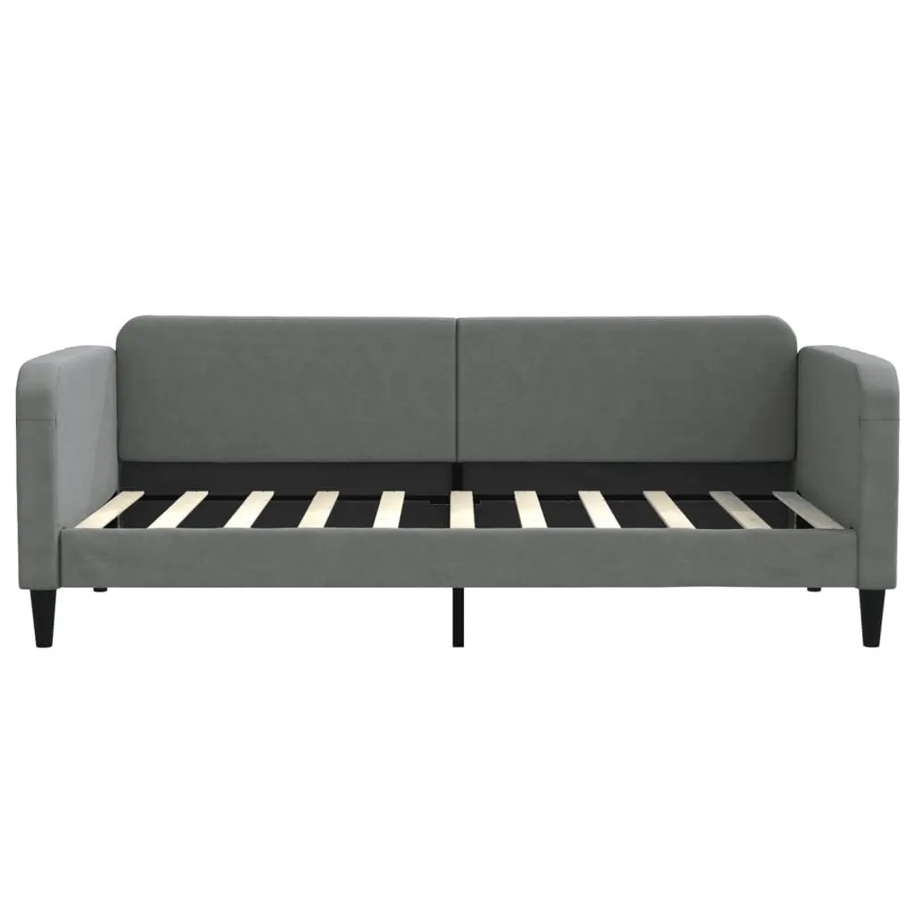 Daybed Grey 90 x 190 cm with Trundle and Storage Drawers