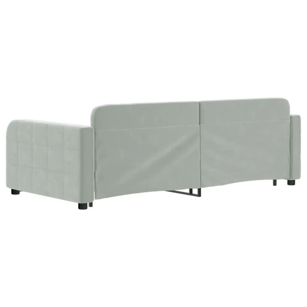 Daybed Grey 90x190cm with Trundle and Storage Drawers