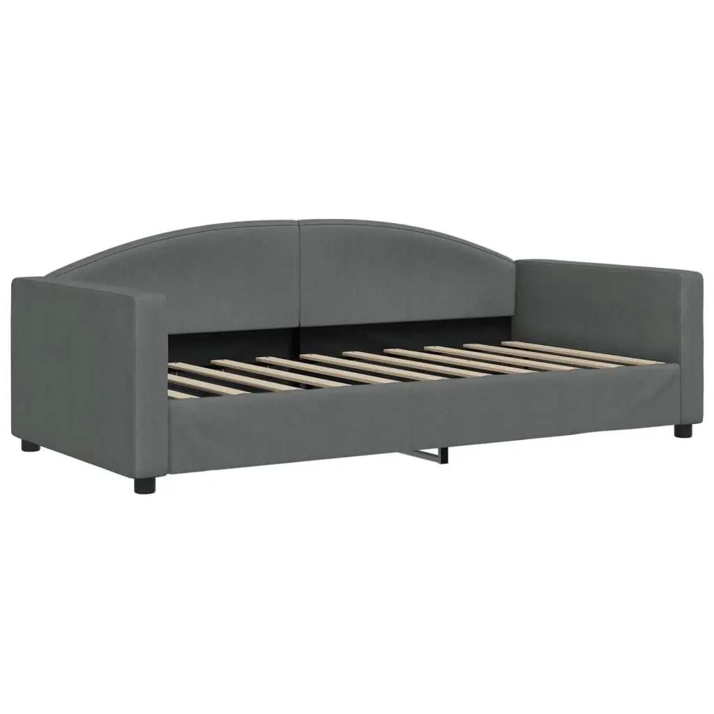 Daybed Grey 90x190 cm Modern Sofa Bed with Trundle Sturdy Frame Durable Fabric