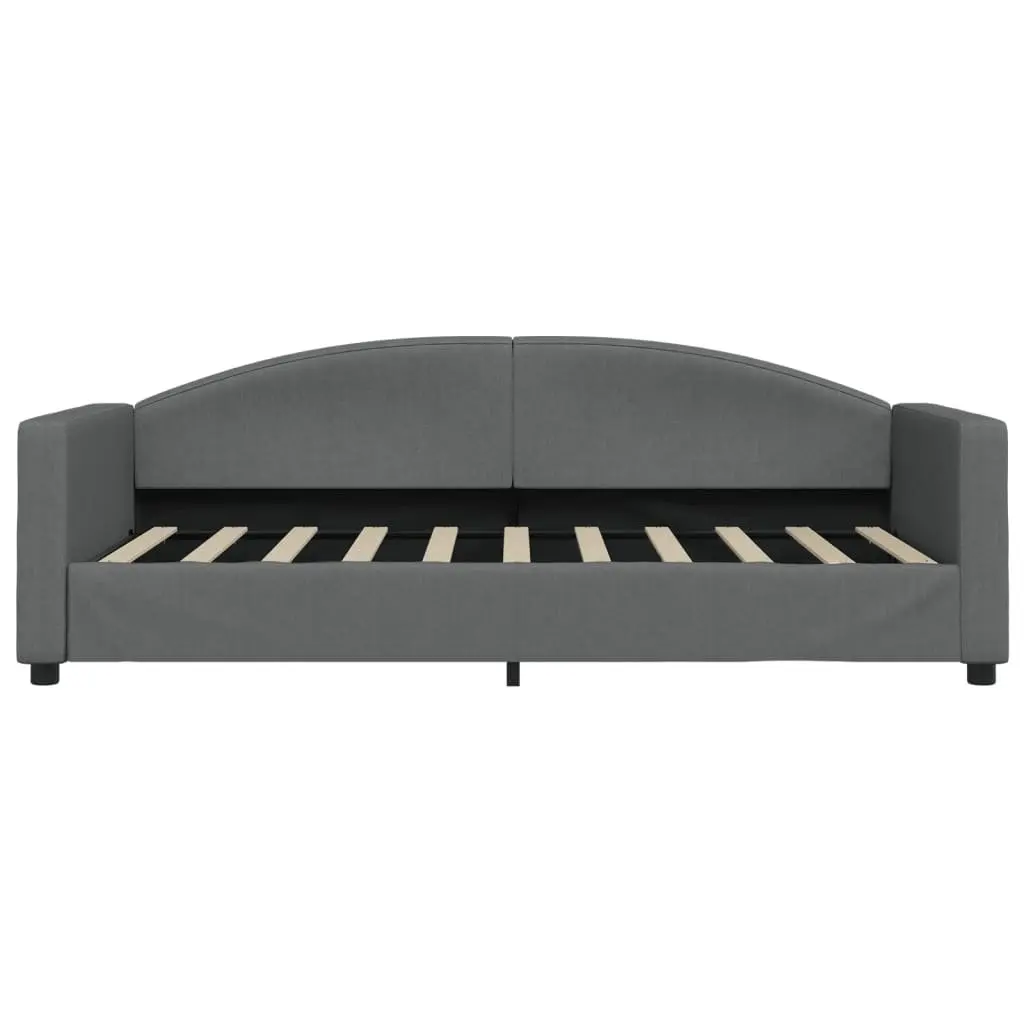 Daybed Grey 90x190 cm Modern Sofa Bed with Trundle Sturdy Frame Durable Fabric