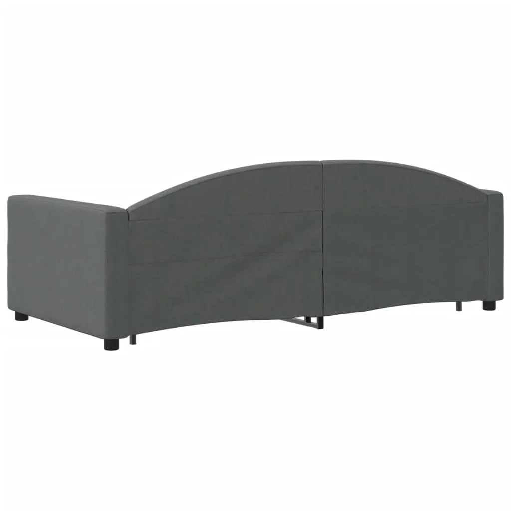 Daybed Grey 90x190 cm Modern Sofa Bed with Trundle Sturdy Frame Durable Fabric