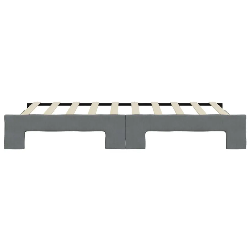 Daybed Grey 90x190 cm Convertible Sofa Bed with Trundle