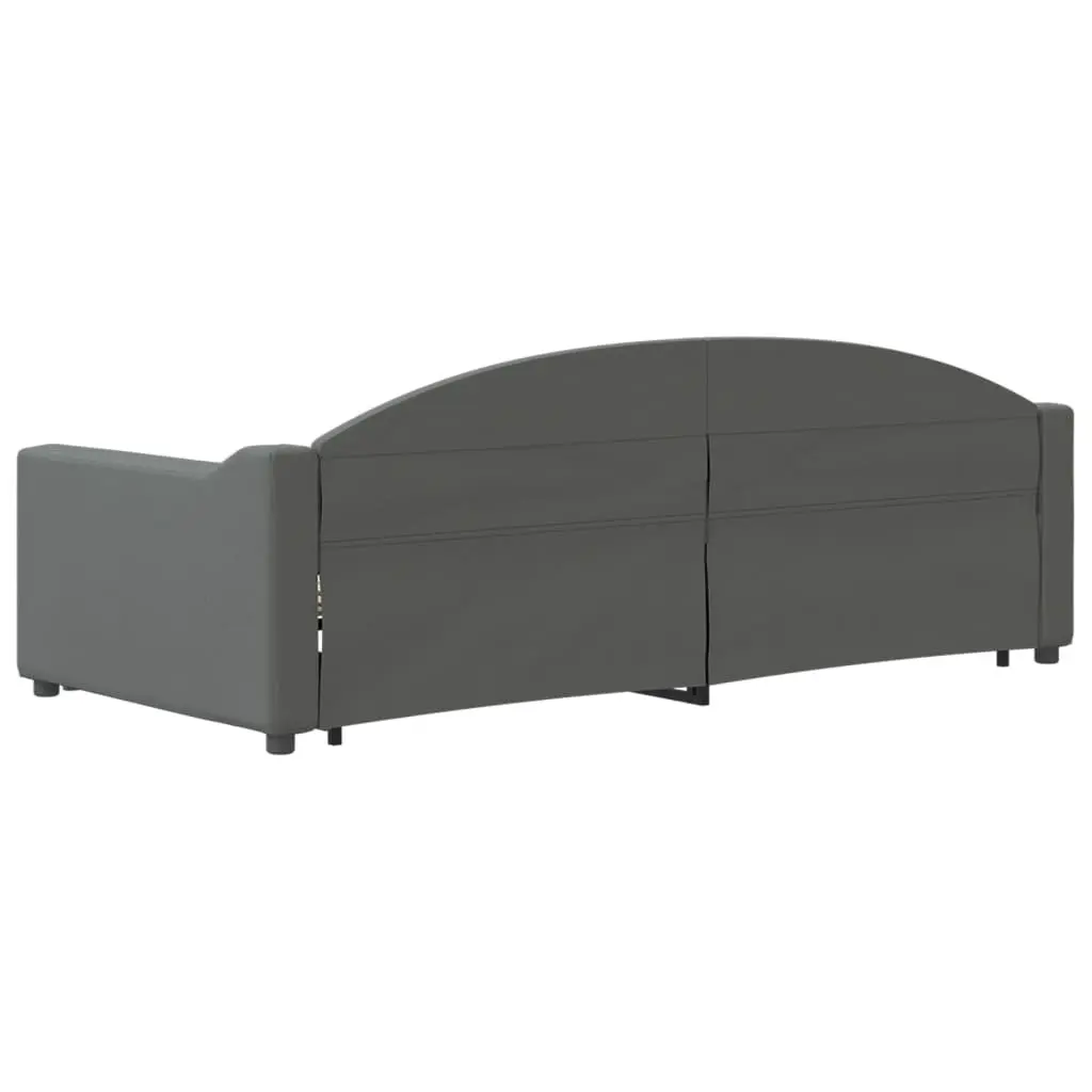 Daybed Grey 90x190 cm Convertible Sofa Bed with Trundle