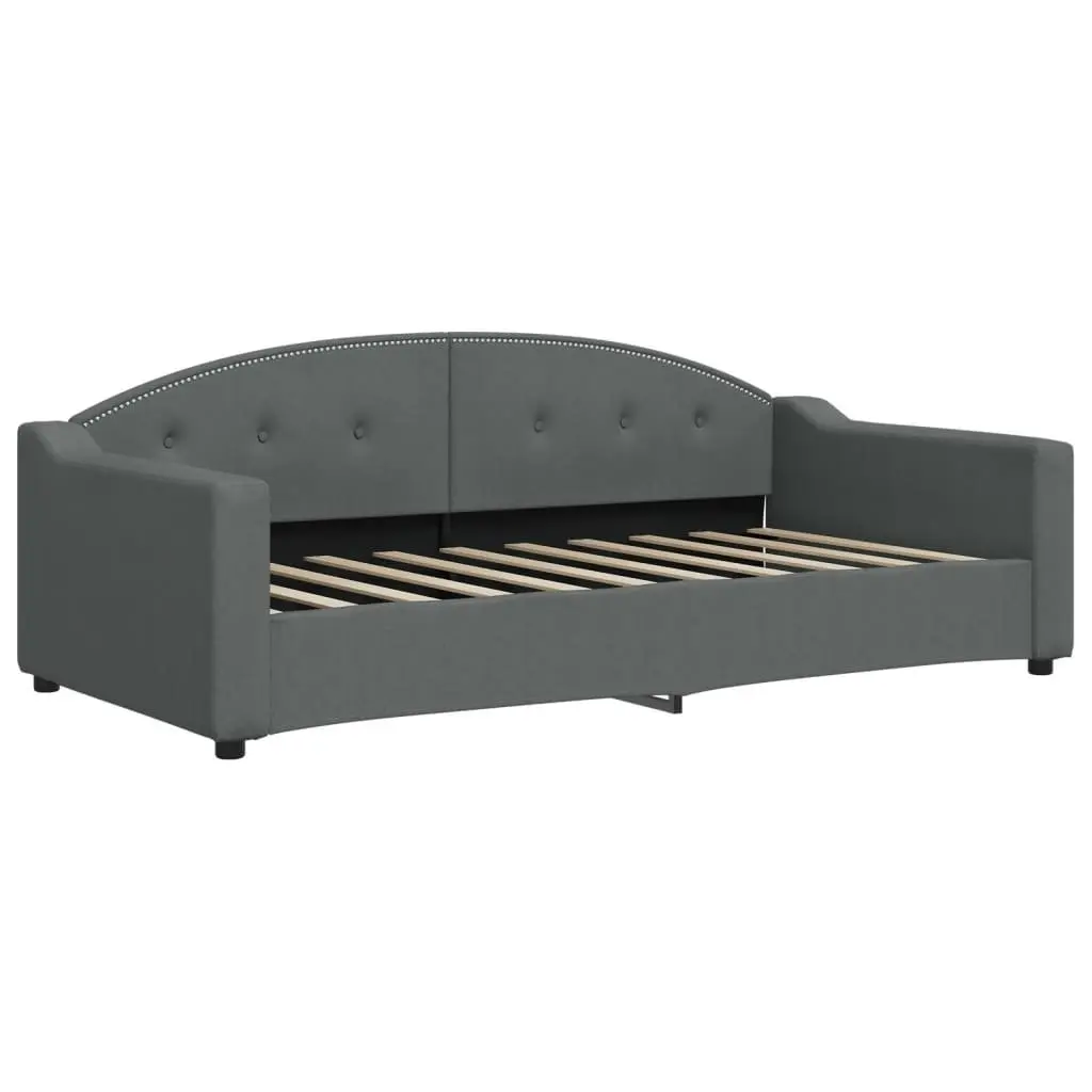 Daybed Grey 90x190 cm Trundle with Storage Drawers