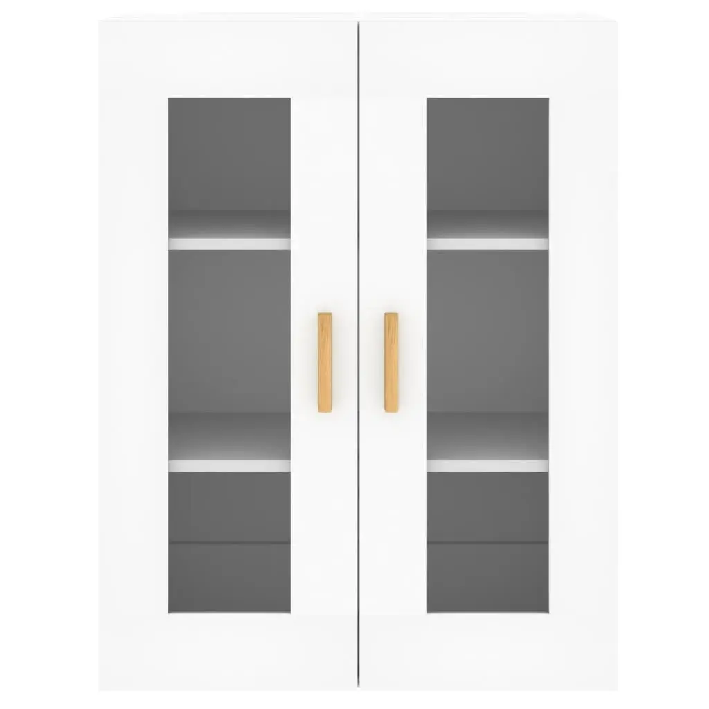 Wall Mounted Storage Cabinets White 2 Piece Glass Door Organiser
