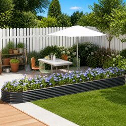 Compact Galvanised Steel Garden Bed, 507x100x36cm