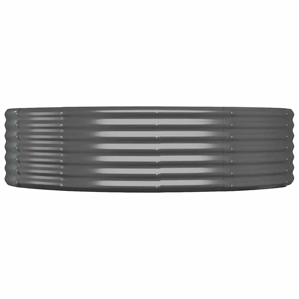Garden Raised Bed Planter Box Anthracite 140 x 140 x 36 cm Durable Galvanised Steel Frame Weather Resistant