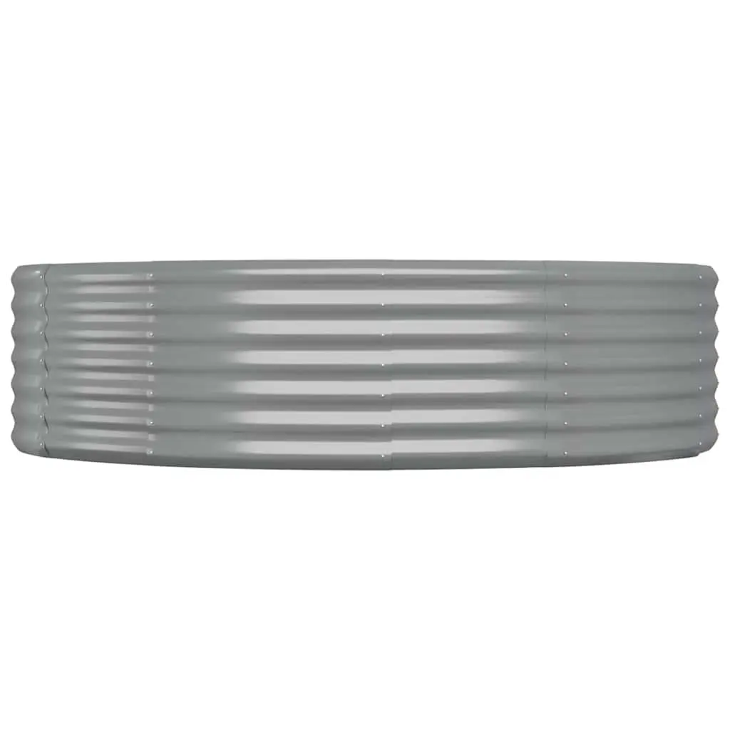 Galvanised Steel Garden Raised Bed Planter Box Grey 214 x 140 x 36 cm Outdoor Durable Weather Resistant