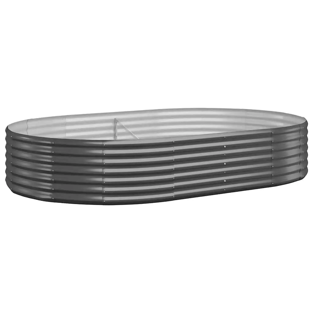 Raised Garden Bed Anthracite Galvanised Steel 214x140x36cm Weather-Resistant Planter for Vegetables Herbs Flowers