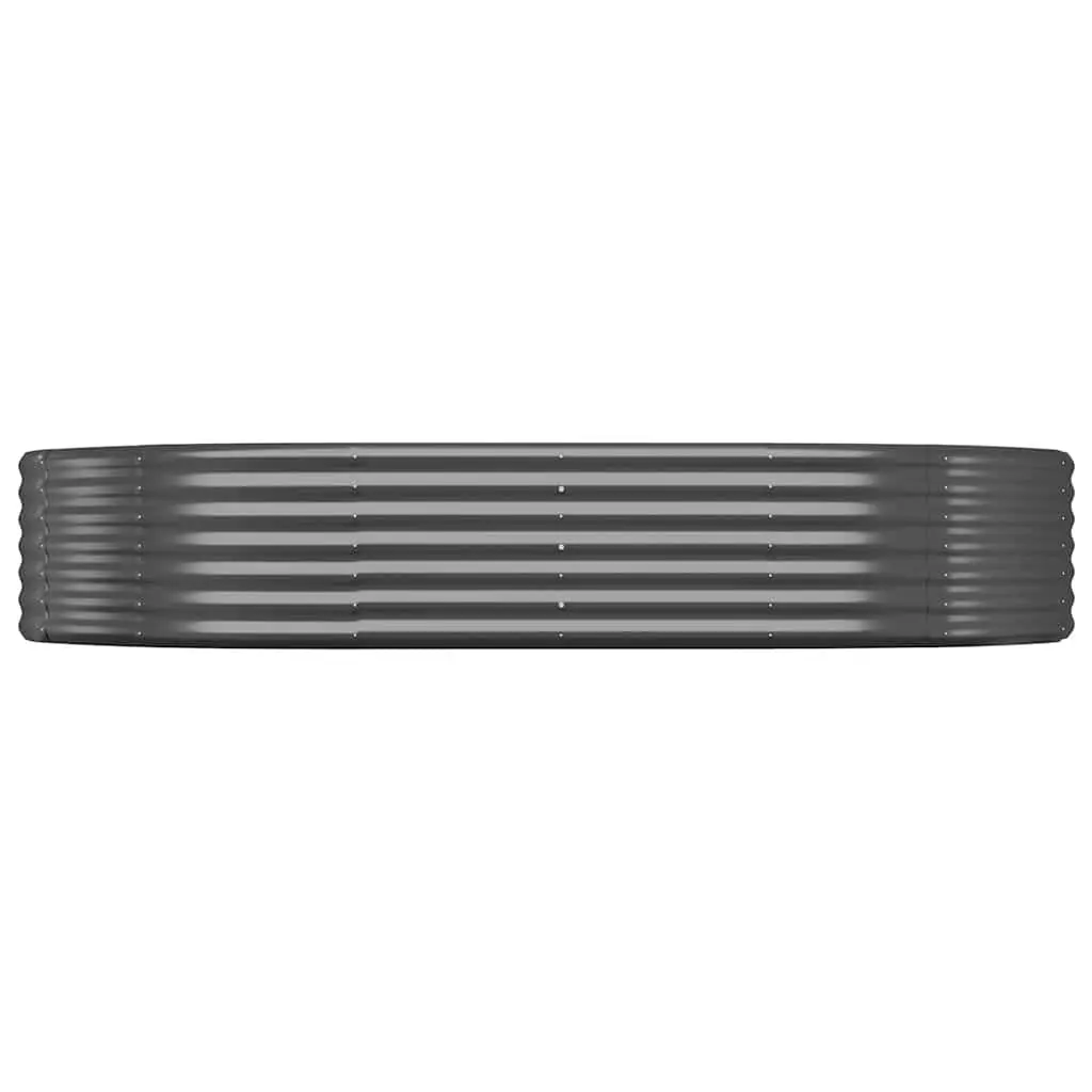 Raised Garden Bed Anthracite Galvanised Steel 214x140x36cm Weather-Resistant Planter for Vegetables Herbs Flowers