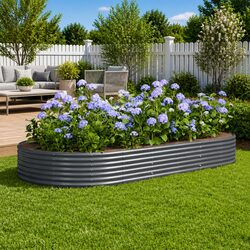 Concise Galvanised Steel Garden Planter for Vegetables
