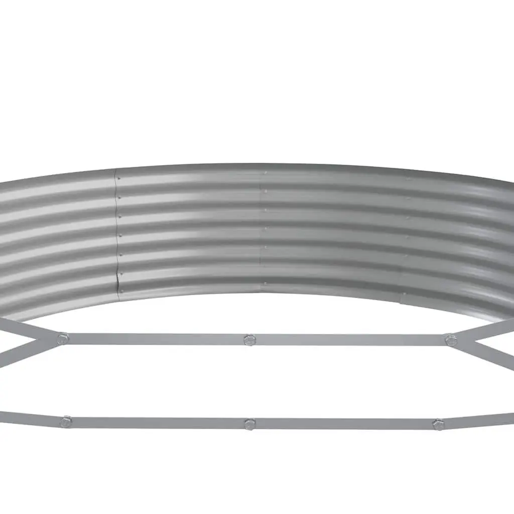 Garden Raised Bed Grey Galvanised Steel Sturdy Construction Weather Resistant