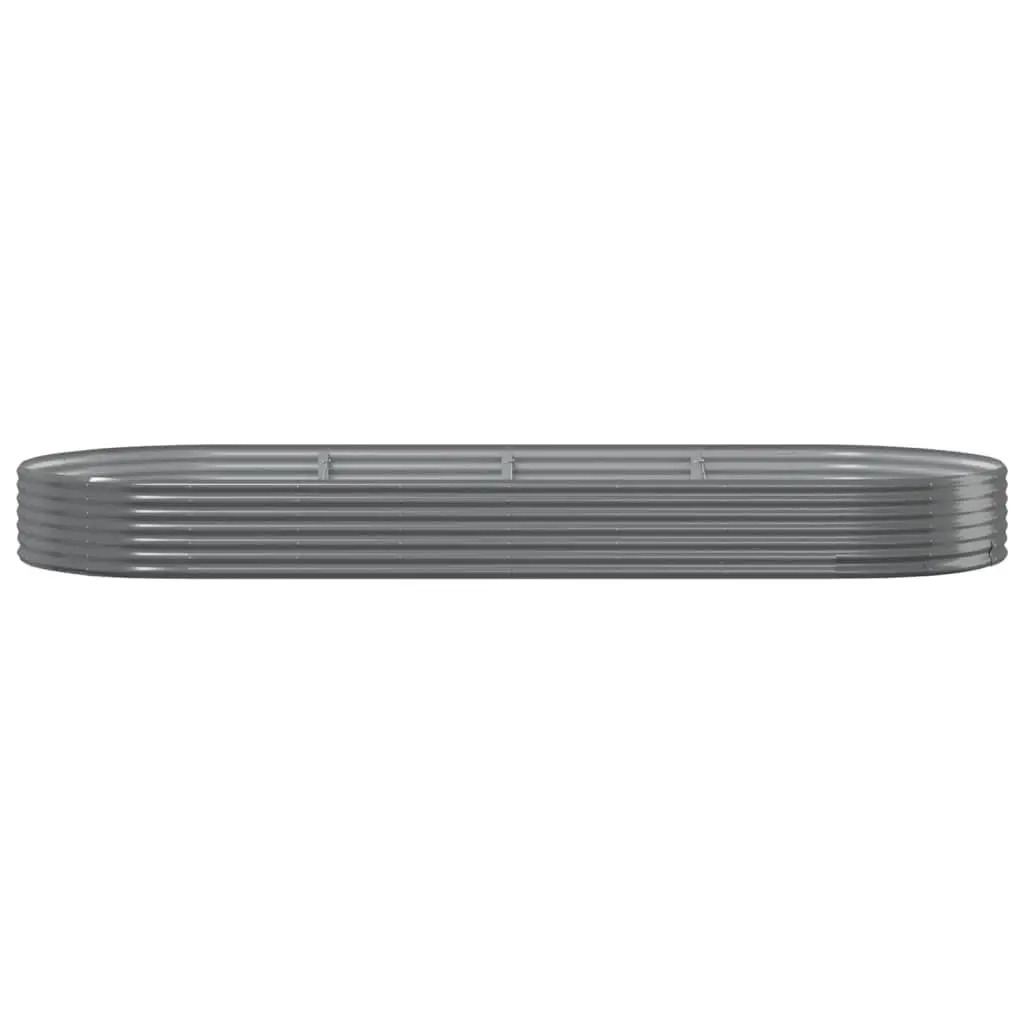 Garden Raised Bed Grey Galvanised Steel Planter Box 373 x 140 x 36 cm Durable Outdoor Vegetable Flower Herb Pot